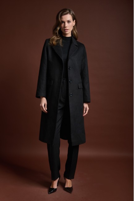 Μακρύ παλτό με πέτο