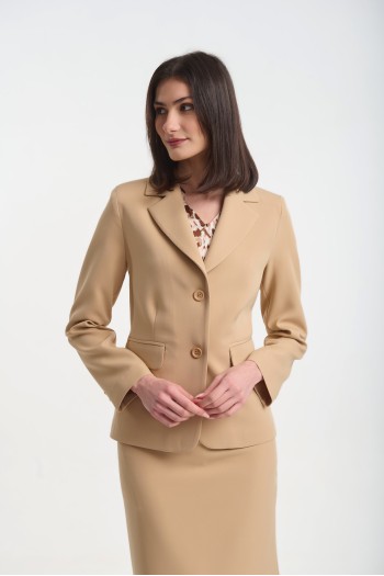Crepe jacket with lapel