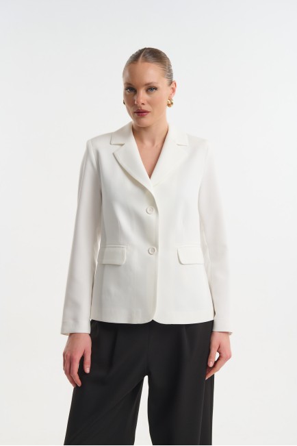 Crepe jacket with lapel