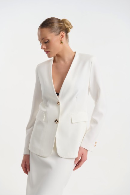 Blazer with gold buttons