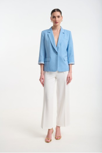 Linen blazer with 3/4 sleeve