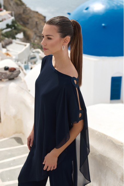 Σετ μουσελίνα παντελόνα με μπλούζα