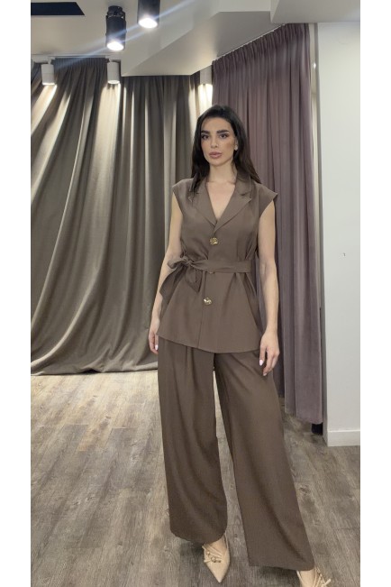 Σετ αμάνικο πουκάμισο με παντελόνα