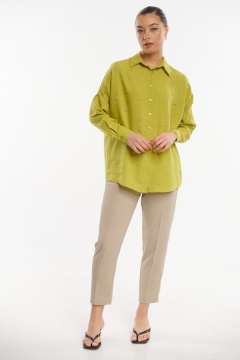 Πουκάμισο oversized με στρας