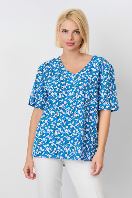 Floral κοντομάνικη μπλούζα Floral κοντομάνικη μπλούζα