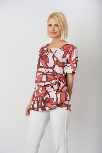 Satin blouse with tie Satin blouse with tie