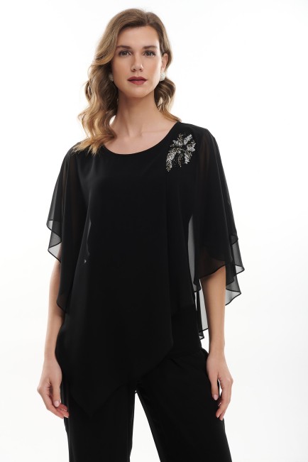 Jersey blouse with muslin