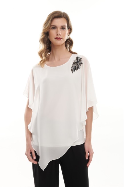 Jersey blouse with muslin