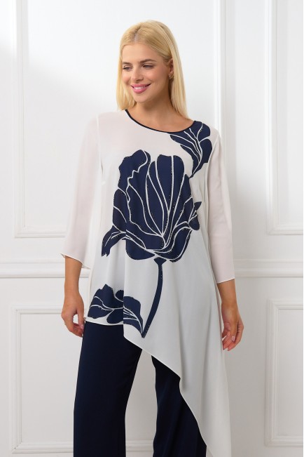 Asymmetric floral blouse