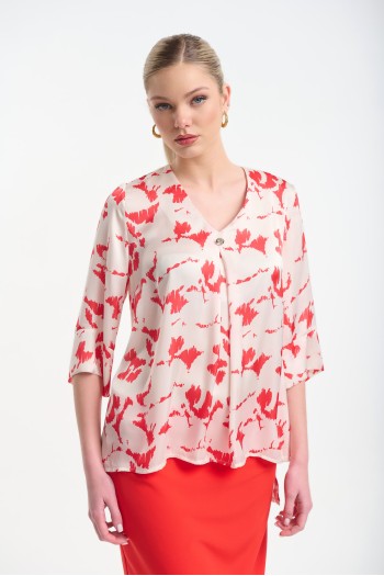 Printed blouse with 3/4 sleeve