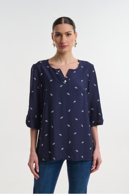 Μπλούζα με διακοσμητικό κουμπί