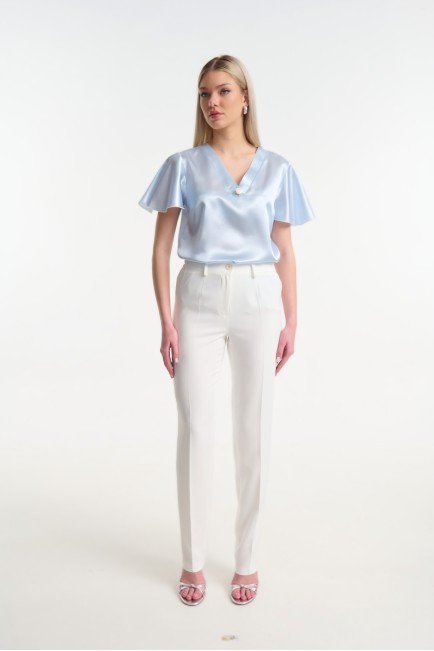 Pants with elastic on the sides