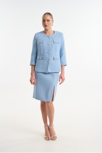 High-waisted lurex skirt