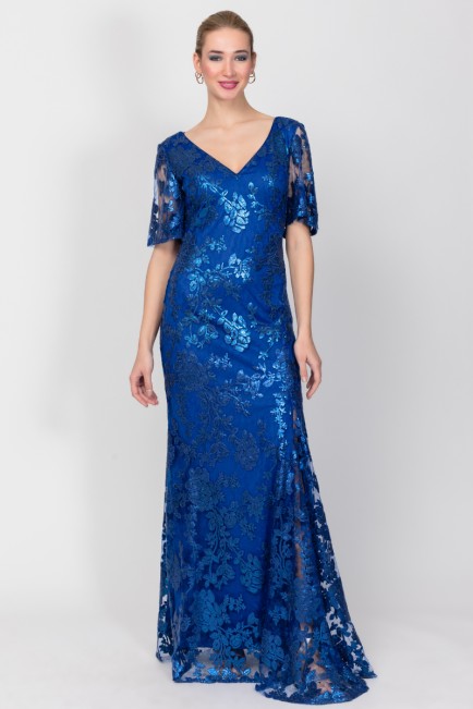 Embroidered lace maxi dress