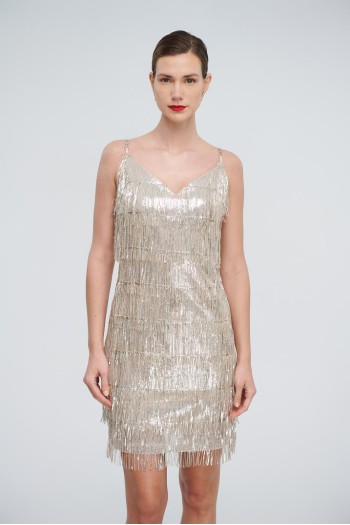 Short dress with fringes