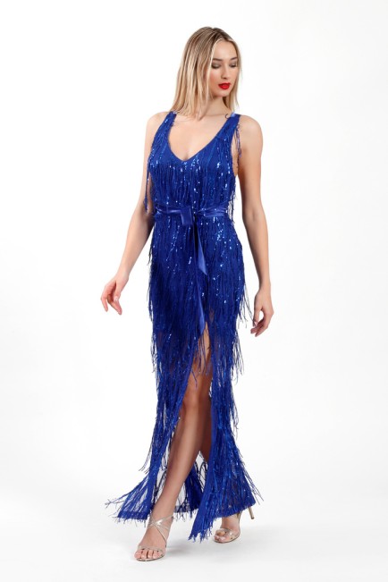 Long dress with criss-cross back