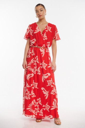 Padded muslin dress with ruffles