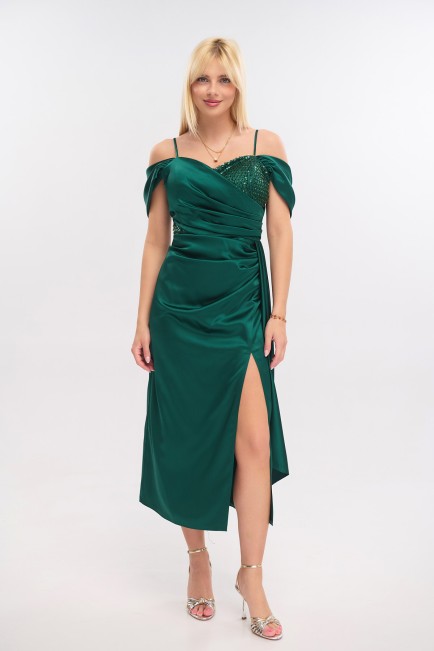 Satin dress with straps