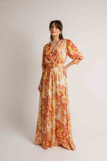 Floral dress with belt