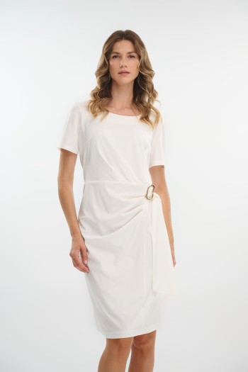 Midi dress with ruffles and ties