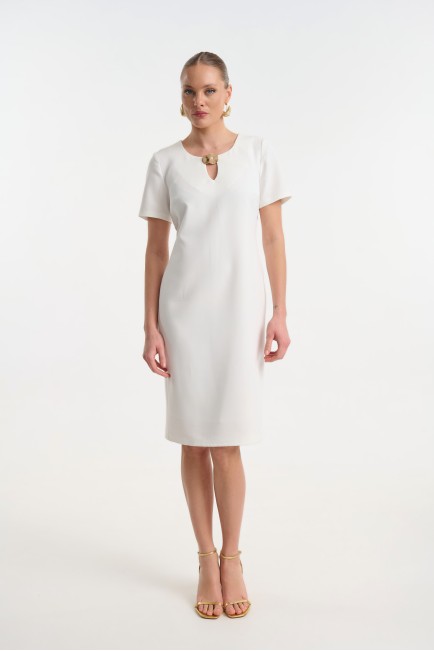 Midi dress with metallic detail