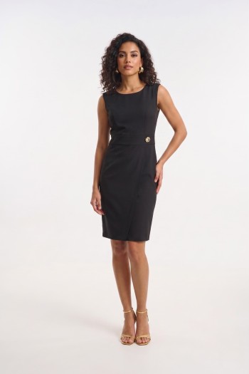 Midi dress with gold detail