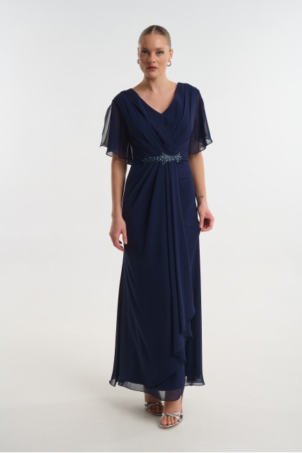 Muslin dress with rhinestones