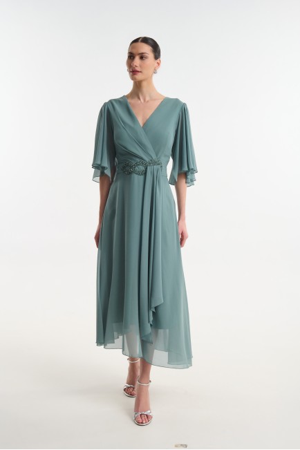 Muslin dress with rhinestones