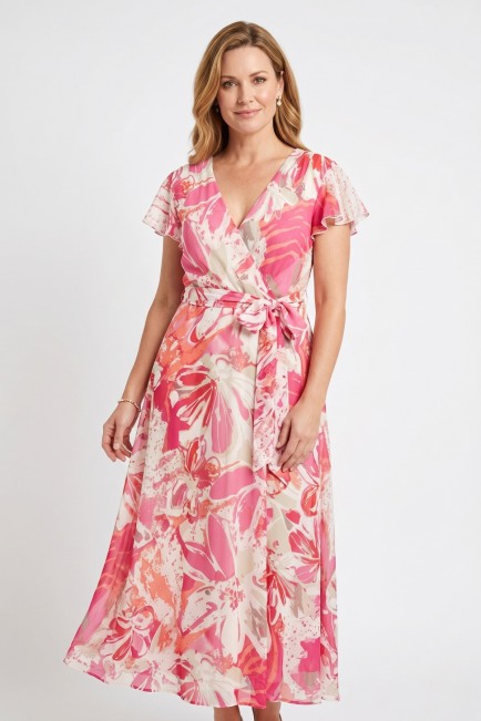 Muslin dress with belt