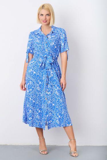 Μίντι σεμιζιέ φόρεμα με floral print