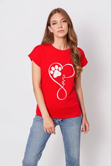 Κοντομάνικο μπλουζάκι με τύπωμα paw