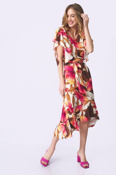 Ασύμμετρο floral φόρεμα 