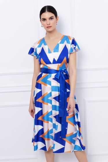 Κρουαζέ φόρεμα με γεωμετρικά σχέδια